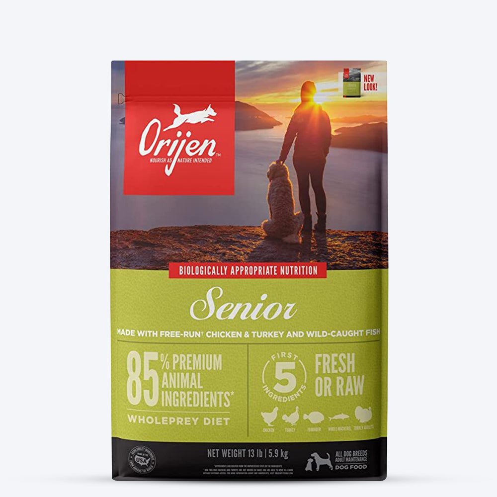 Orijen Grain Free Senior Dry Dog Food (All Breeds) - Heads Up For Tails