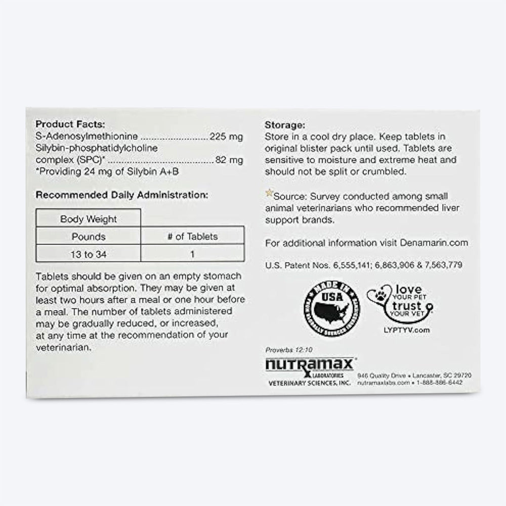 Vivaldis Denamarin Liver Support Tablets For Medium Dogs - 3 Strips - Heads Up For Tails