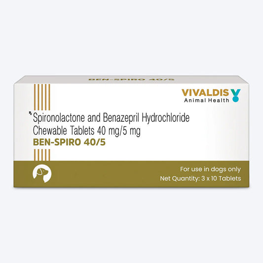 Vivaldis RX Ben Spiro Diuretic Cardiac Support Tablets For Pets - 3x10 Tablets - Heads Up For Tails