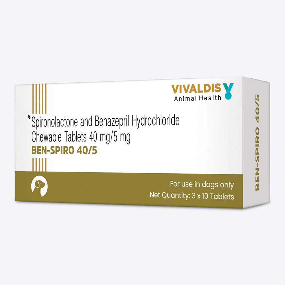 Vivaldis RX Ben Spiro Diuretic Cardiac Support Tablets For Pets - 3x10 Tablets - Heads Up For Tails
