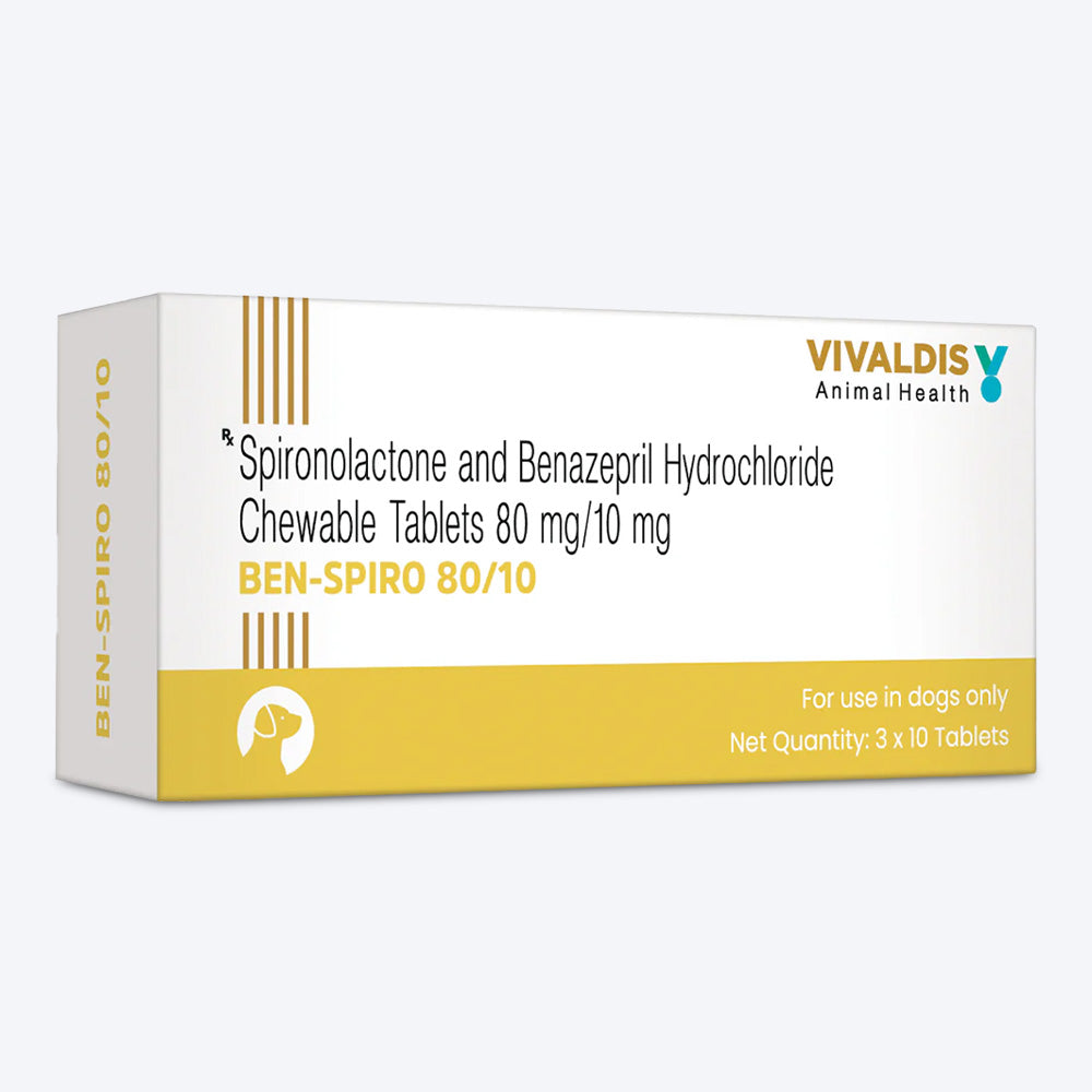 Vivaldis RX Ben Spiro Diuretic Cardiac Support Tablets For Pets - 3x10 Tablets - Heads Up For Tails