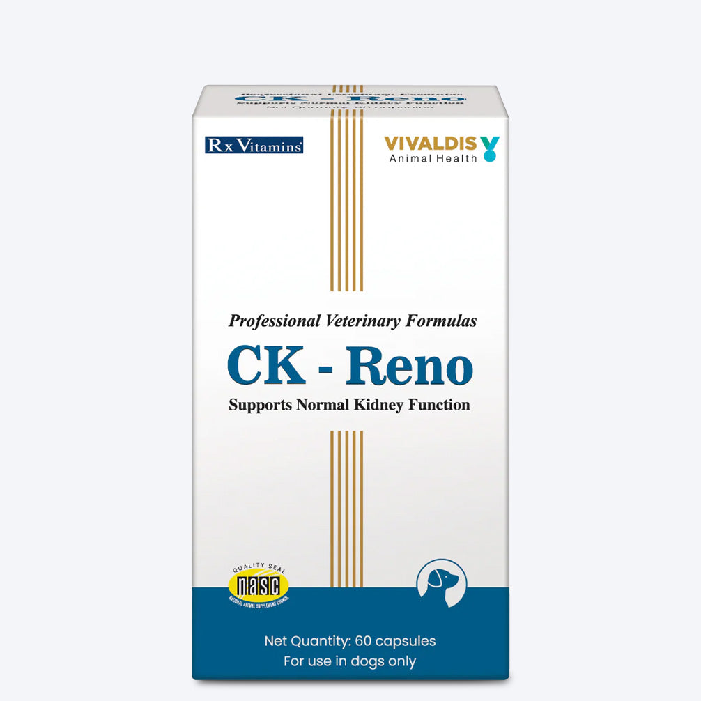 Vivaldis RX CK Reno Canine Kidney Support Capsules For Dog - 60 Caps - Heads Up For Tails