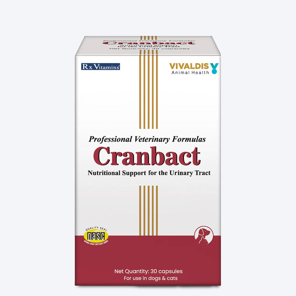 Vivaldis RX Cranbact Urinary Tract Health Capsules For Dog & Cat - 30 Capsules - Heads Up For Tails