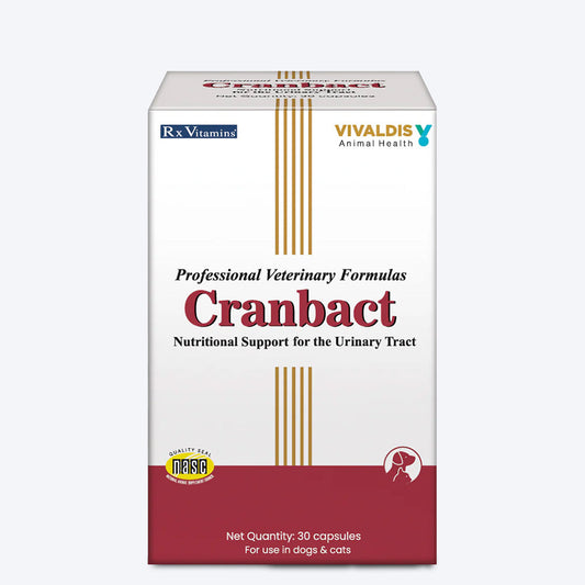Vivaldis RX Cranbact Urinary Tract Health Capsules For Dog & Cat - 30 Capsules - Heads Up For Tails