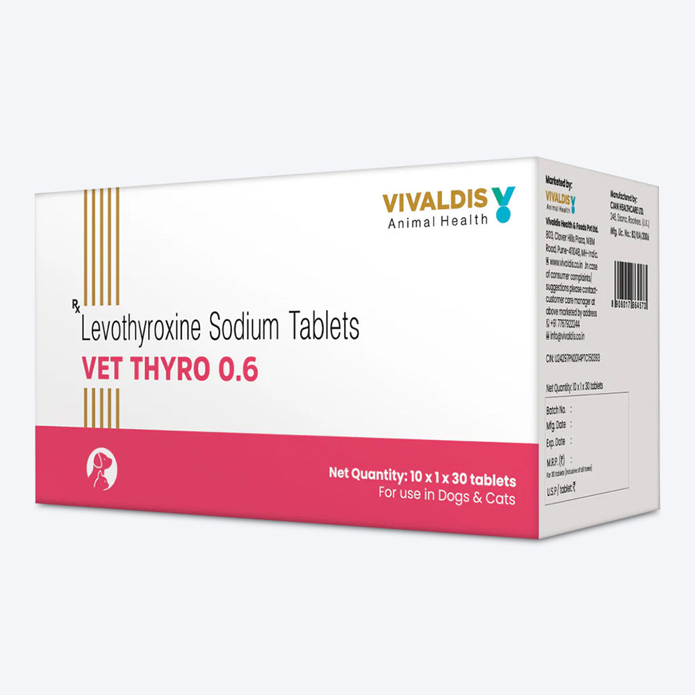 Vivaldis RX Vet?Thyro 0.6 Thyroid Support Tablets For Pets - 30 Tablets