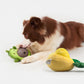 FOFOS Cute Pineapple Treat Dispensing & Squeaky Chew Dog Toy - Yellow - Heads Up For Tails