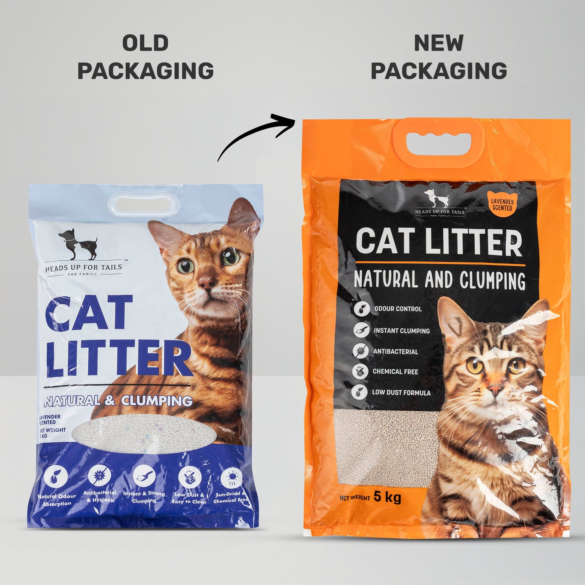HUFT Cat Litter (Natural & Clumping) - Lavender Scented - 5 kg - Heads Up For Tails