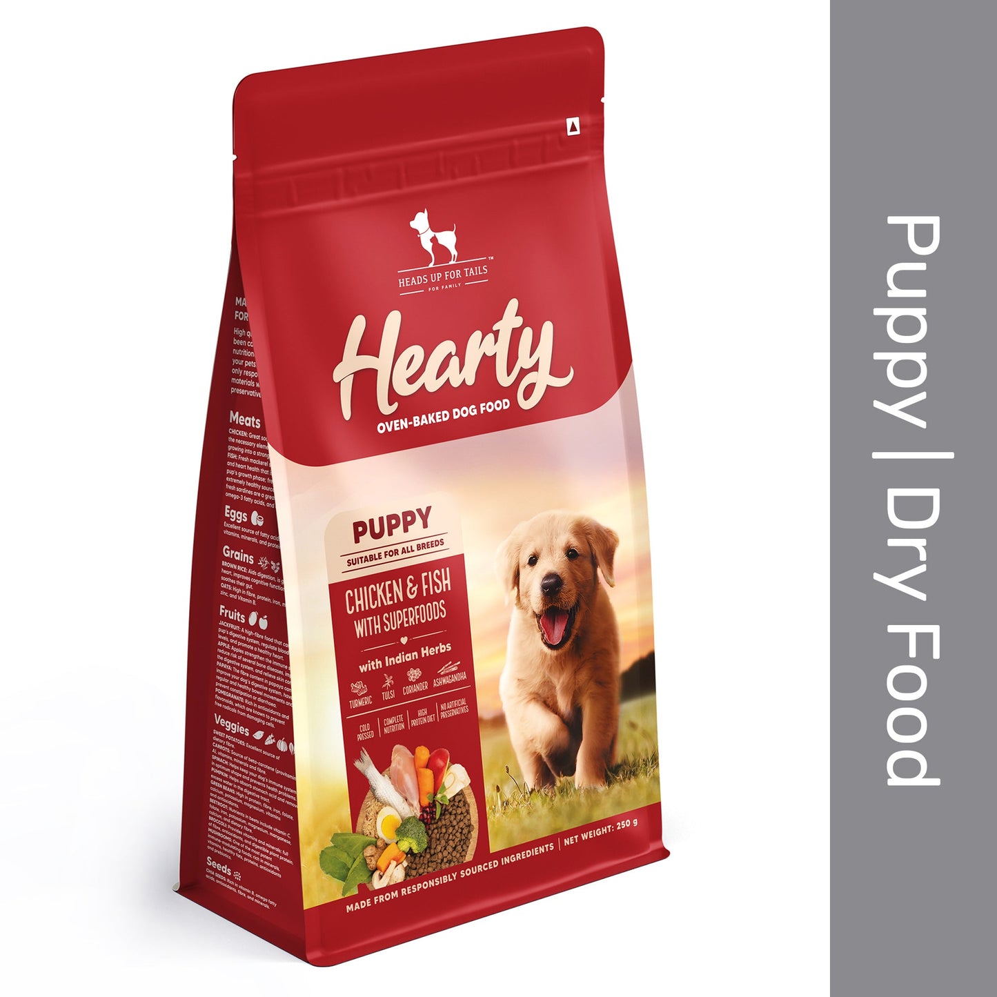 Hearty Oven-Baked Puppy Food Chicken & Fish with Superfoods - 250 gm (Best Before August'26)