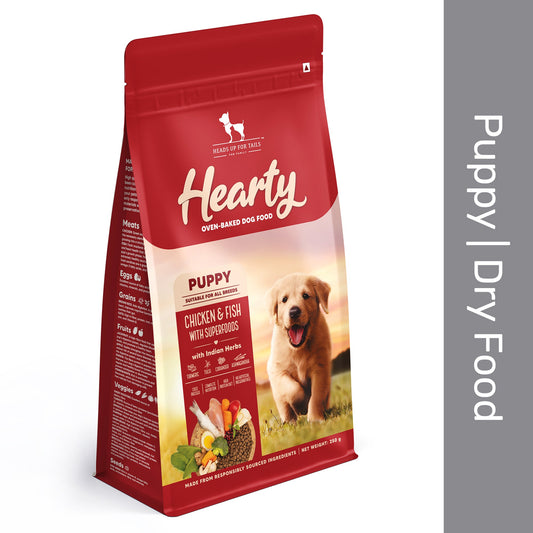 Hearty Oven-Baked Puppy Food Chicken & Fish with Superfoods - 250 gm (Best Before August'26)
