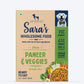 Sara's Wholesome Classic Paneer & Veggies Dog Food, 300 gm, features 35% paneer and 65% fruits, veggies, and brown rice.