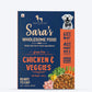 Sara's Wholesome Grain-Free Chicken & Veggies Dog Food, 300 gm, made with 60% meat and 40% fruits and veggies.