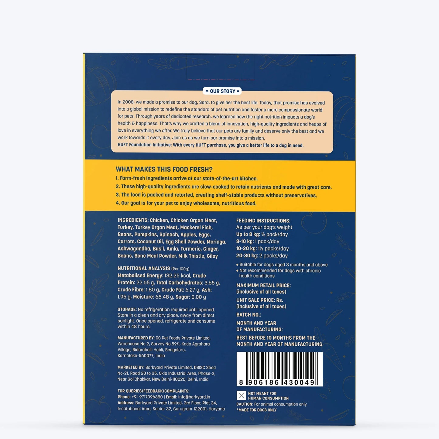 Sara's Wholesome Food Grain-Free Chicken And Turkey Dog Food