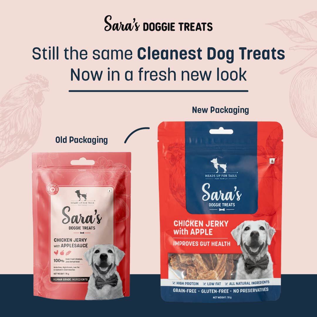 Sara's Chicken Jerky With Apple Dog Treats High-Protein 70g