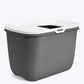 Savic Hop In Modern Cat Litter Tray - Anthracite - 22.6 x 14.8 x 14.8 inch - Heads Up For Tails