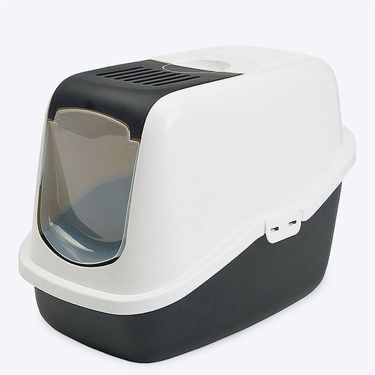 Savic Nestor Cat Toilet - Black - 21.8 x 15.2 x 14.8 inch - Heads Up For Tails