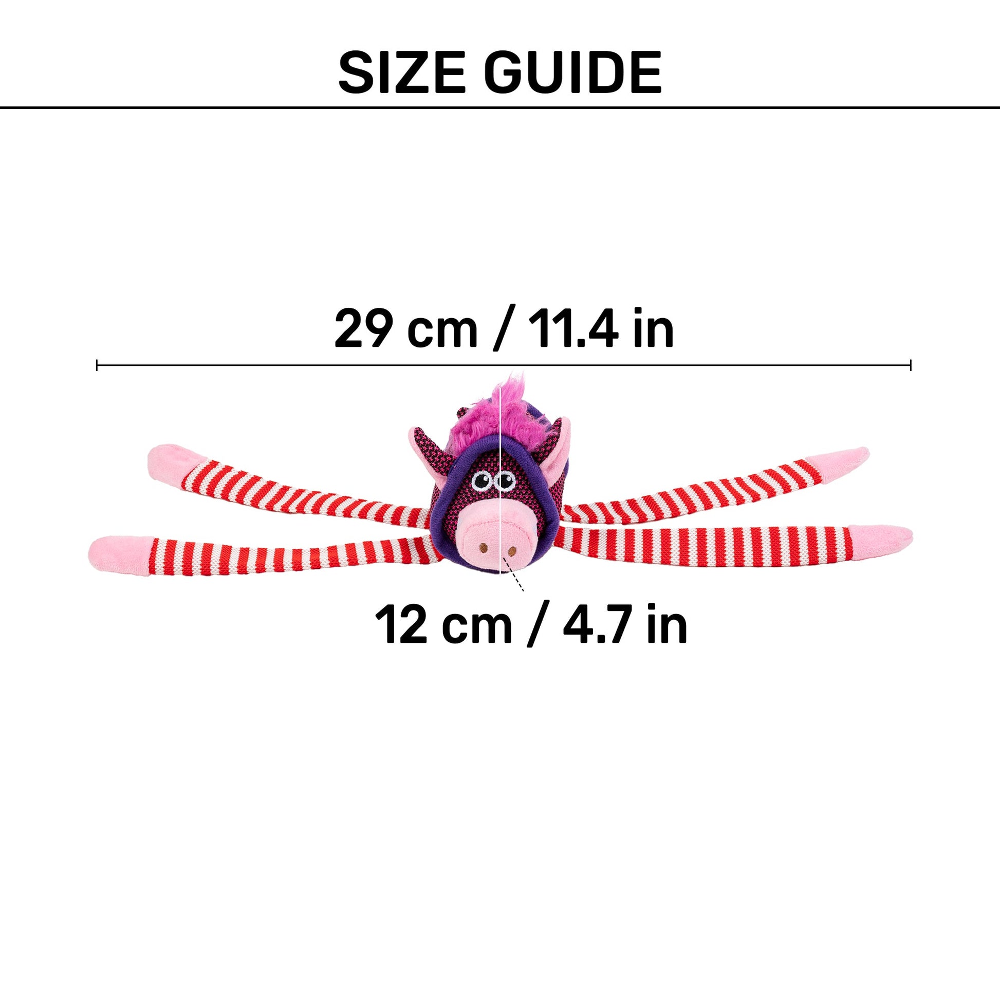 HUFT Pretty Piggie Plush Toy For Dog - Red & White - Heads Up For Tails