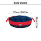HUFT Cuddle Paws Jute Basket Bed With Cushion For Small Dogs & Cats - Red & Navy - Heads Up For Tails