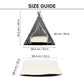 HUFT Personalised Cozy Fort Teepee Tent Bed For Dog & Cat - Charcoal Black - Heads Up For Tails