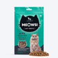 Meowsi by HUFT Catnip with Salmon & Chicken Soft Treats, 50 gm, features a green packaging with a cat graphic.