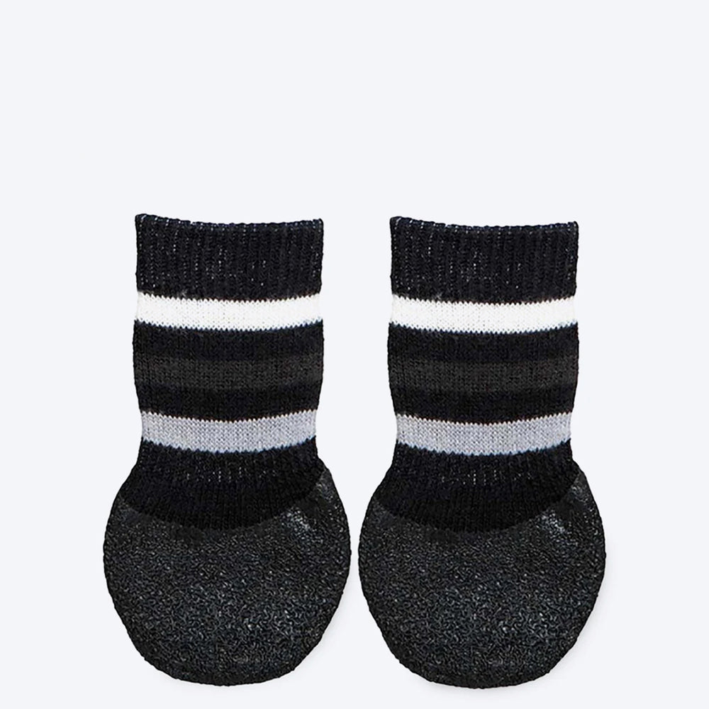 Trixie Non - Slip Dog Socks with AA-Round Rubber Coating - Black - 1 Pair ( 2 Boots Covers 2 Paws Only)_01