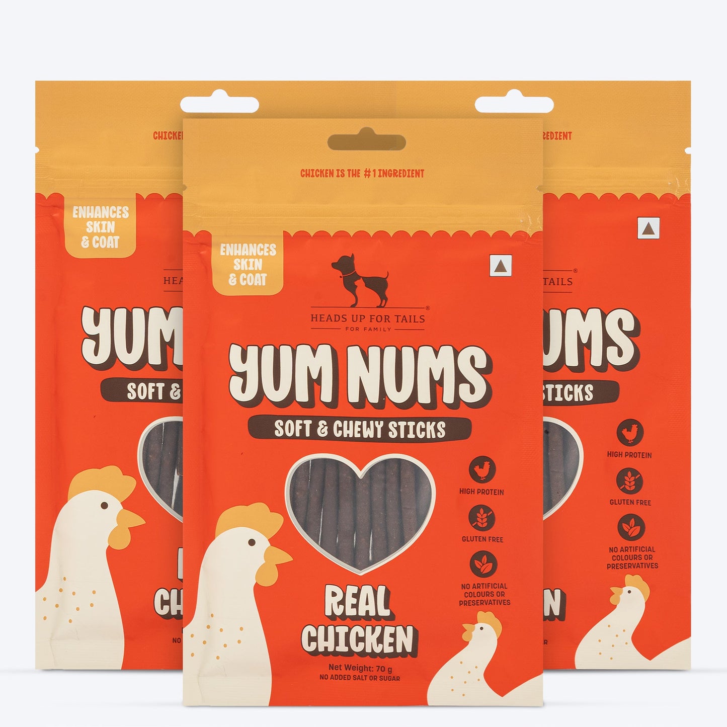 HUFT Yum Nums Soft & Chewy Sticks Real Chicken Treat For Dogs
