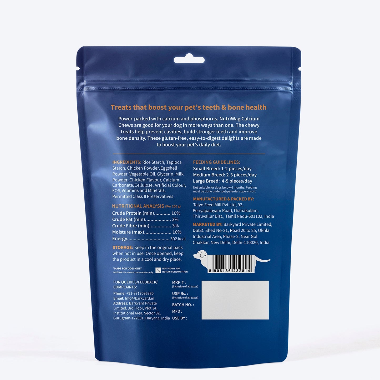 NutriWag Chicken Calcium Chew Bones Treats For Dog - Heads Up For Tails