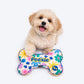 HUFT Personalised Bloomscape Bone Dog Cushion - Peach - Heads Up For Tails