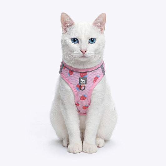 HUFT Easy Breezy Step-In Harness & Leash Set For Cat - Pink - Heads Up For Tails