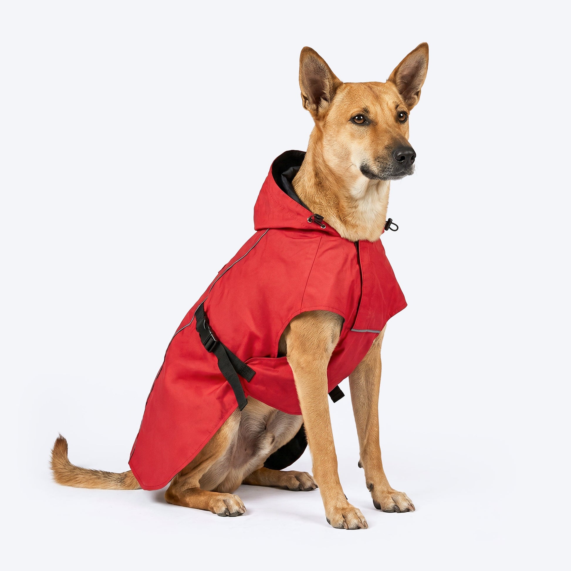 HUFT Monsoon Mate Easywear Raincoat For Dog - Red - Heads Up For Tails