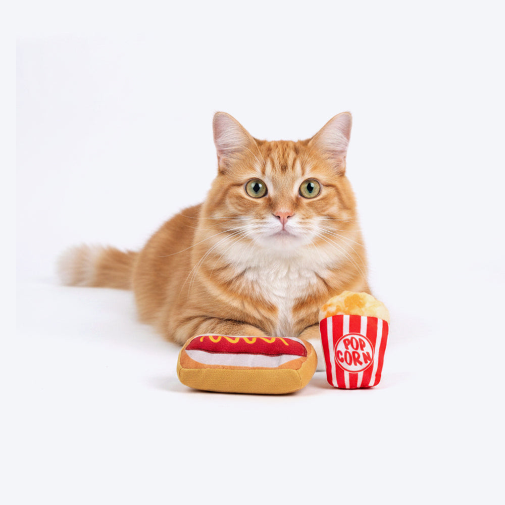HUFT Pawrty Snacks Plush Toys With Catnip For Cat - Multicolor - Set Of 2