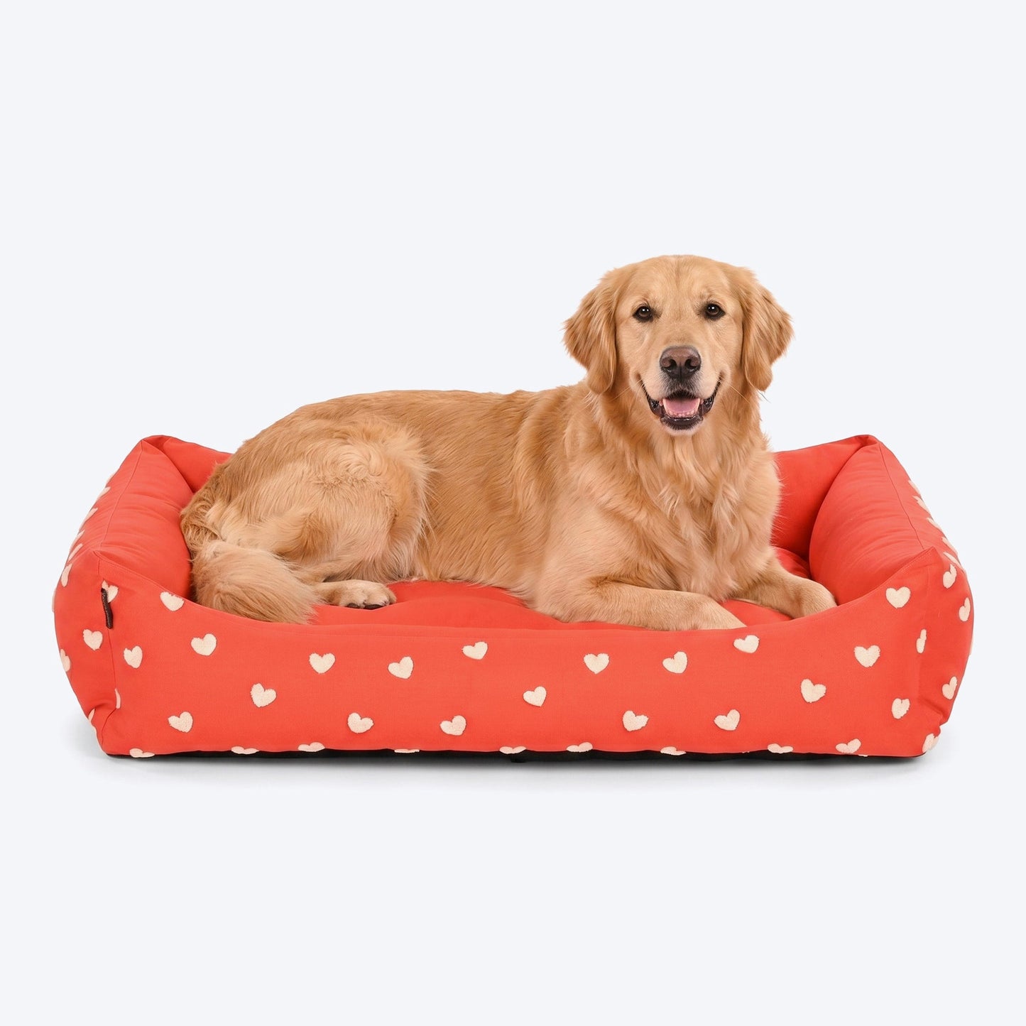 HUFT Personalised Sweethearts Lounger Bed For Dog - Red