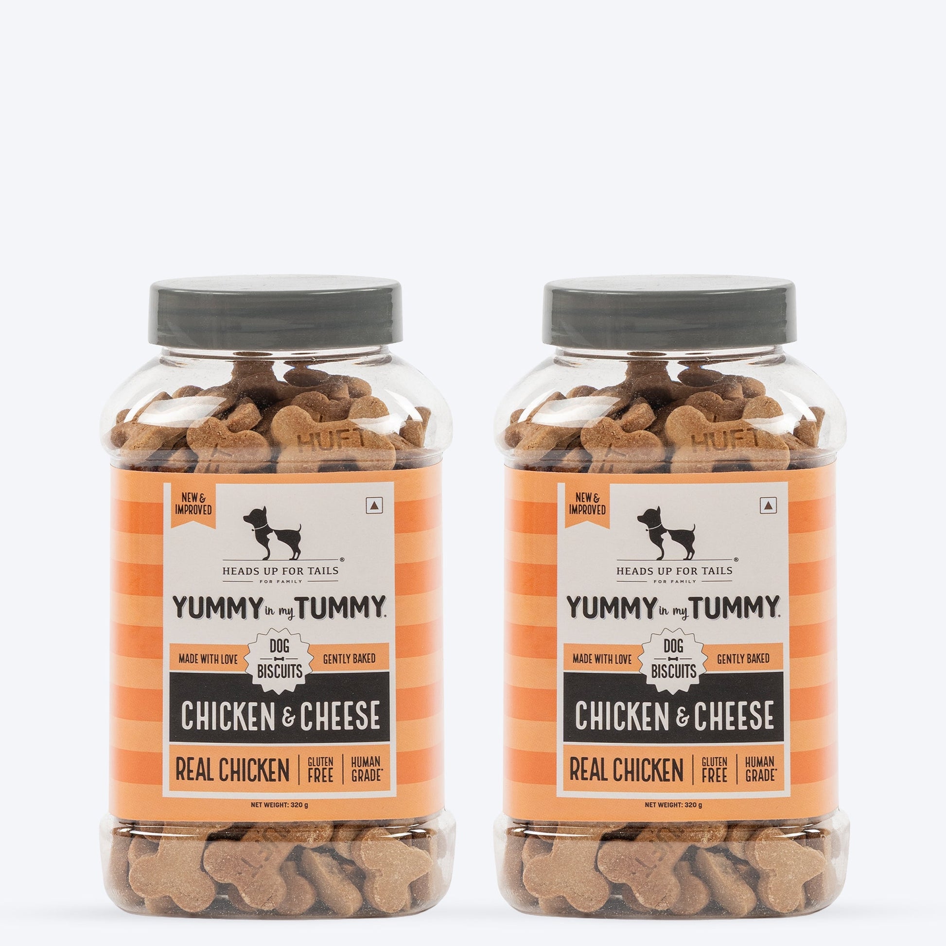 HUFT Yummy In My Tummy Gluten-Free Chicken & Cheese Dog Biscuits Oven-Baked, High Protein, Easy to Digest - Heads Up For Tails