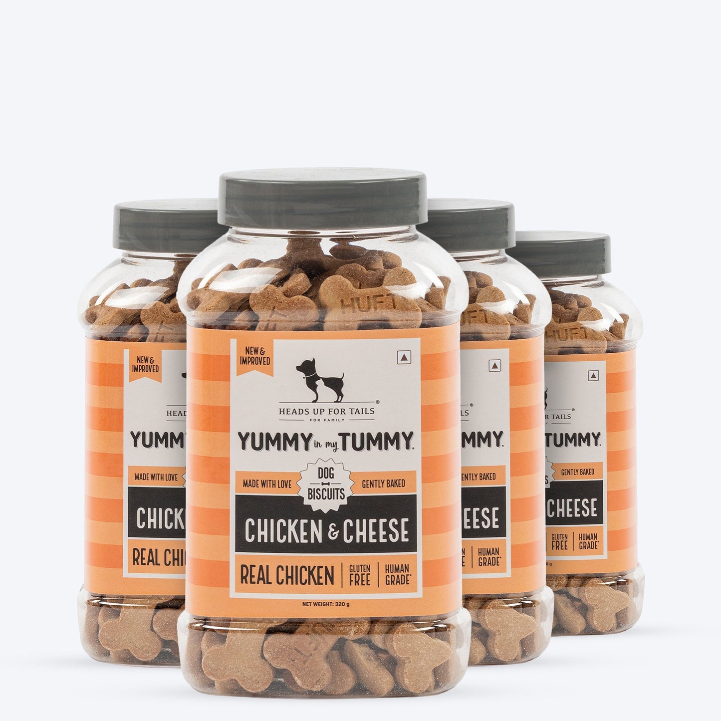 HUFT Yummy In My Tummy Gluten-Free   Dog Biscuits Oven-Baked, High Protein, Easy to Digest - Heads Up For Tails