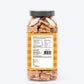 HUFT YIMT Peanut Butter & Banana Gluten-Free Dog Biscuits, 500g jar, with ingredients and feeding guidelines on the back