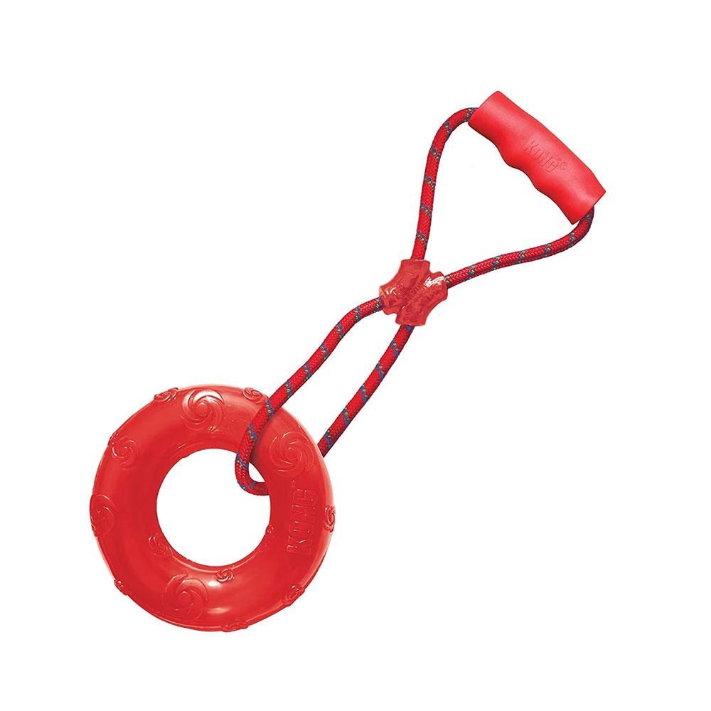 Kong Squeeze Ring With Handle Medium Dog Toy