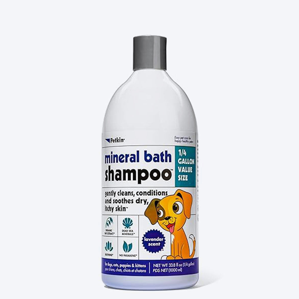 Petkin Mineral Bath Shampoo For Pets - Lavender - 1000 ml - Heads Up For Tails