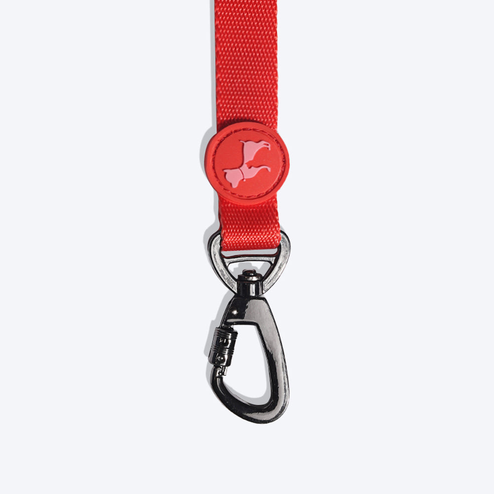 HUFT Classic Nylon Dog Leash - Red (Can be Personalised) - 1.5 m - Heads Up For Tails