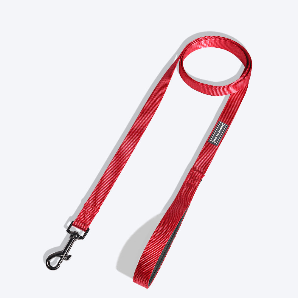 HUFT Essentials Nylon Dog Leash - Red - 1.5 m - Heads Up For Tails