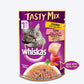 Whiskas Adult (1+ year) Tasty Mix Made With Real Fish, Chicken With Tuna And Carrot in Gravy Wet Cat Food - Pack of (70X24) g - Heads Up For Tails