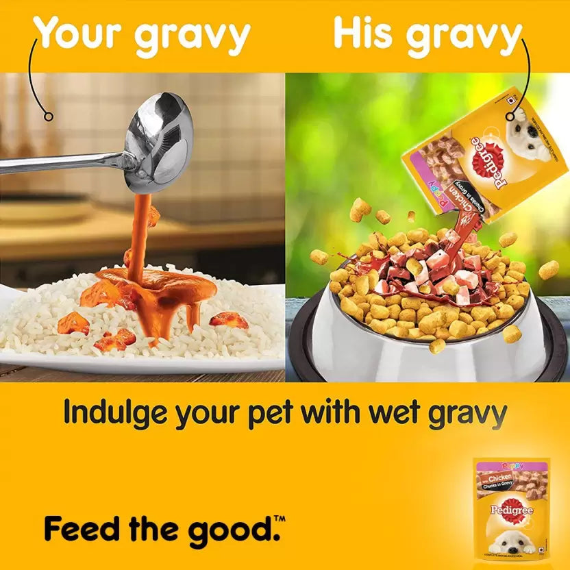Pedigree Chicken In Gravy New Born Puppy Wet Food - 2.1 kg - Heads Up For Tails
