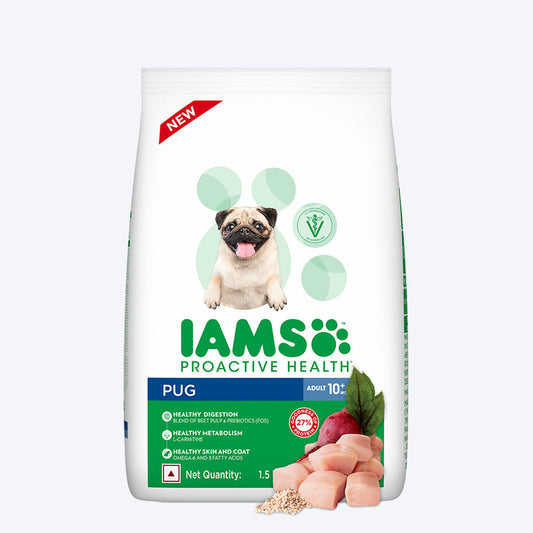 IAMS Proactive Health for Adult (1.5+ Years) Pug Premium Dry Dog Food - Heads Up For Tails