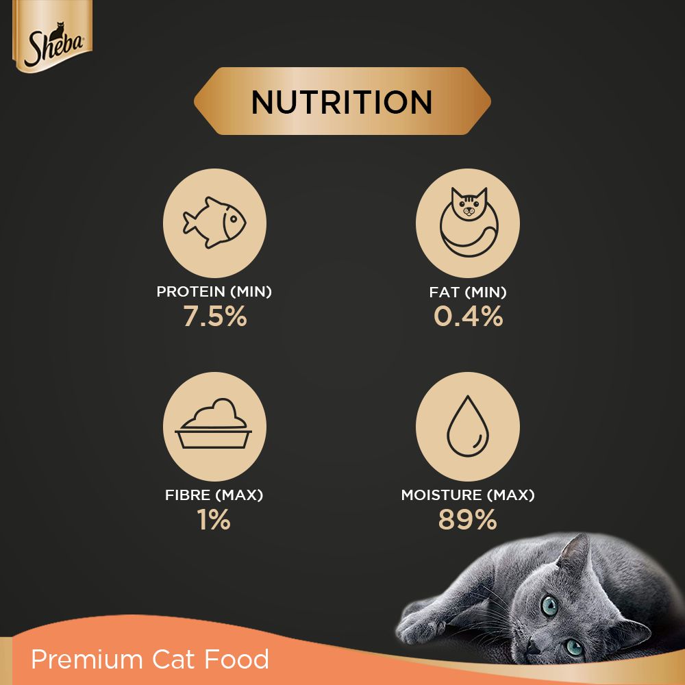 Sheba Rich Premium Chicken With Tuna In Gravy Adult Wet Cat Food - 70 g (Pack Of 12) - Heads Up For Tails