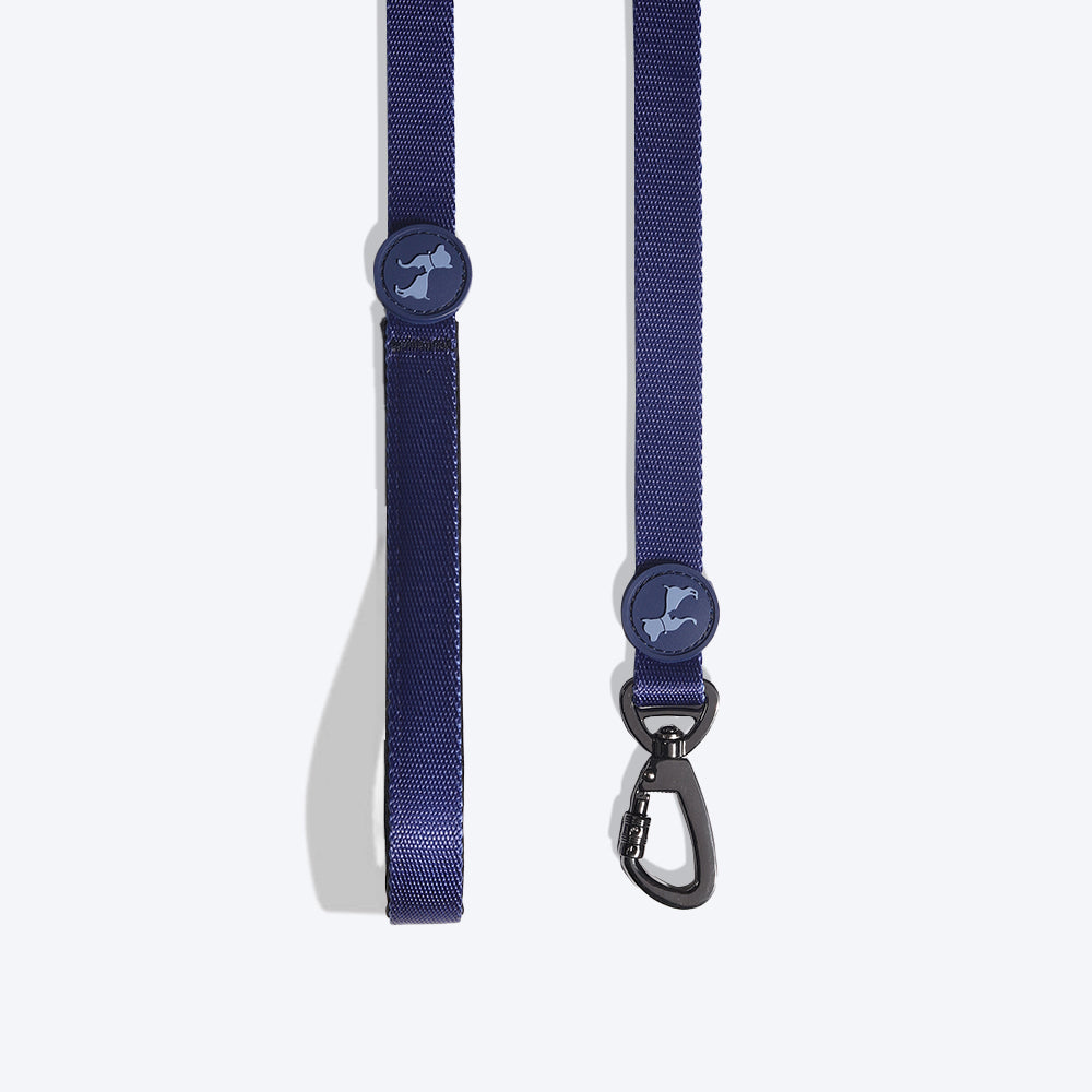 HUFT Classic Nylon Dog Leash - Navy (Can be Personalised) - 1.5 m - Heads Up For Tails