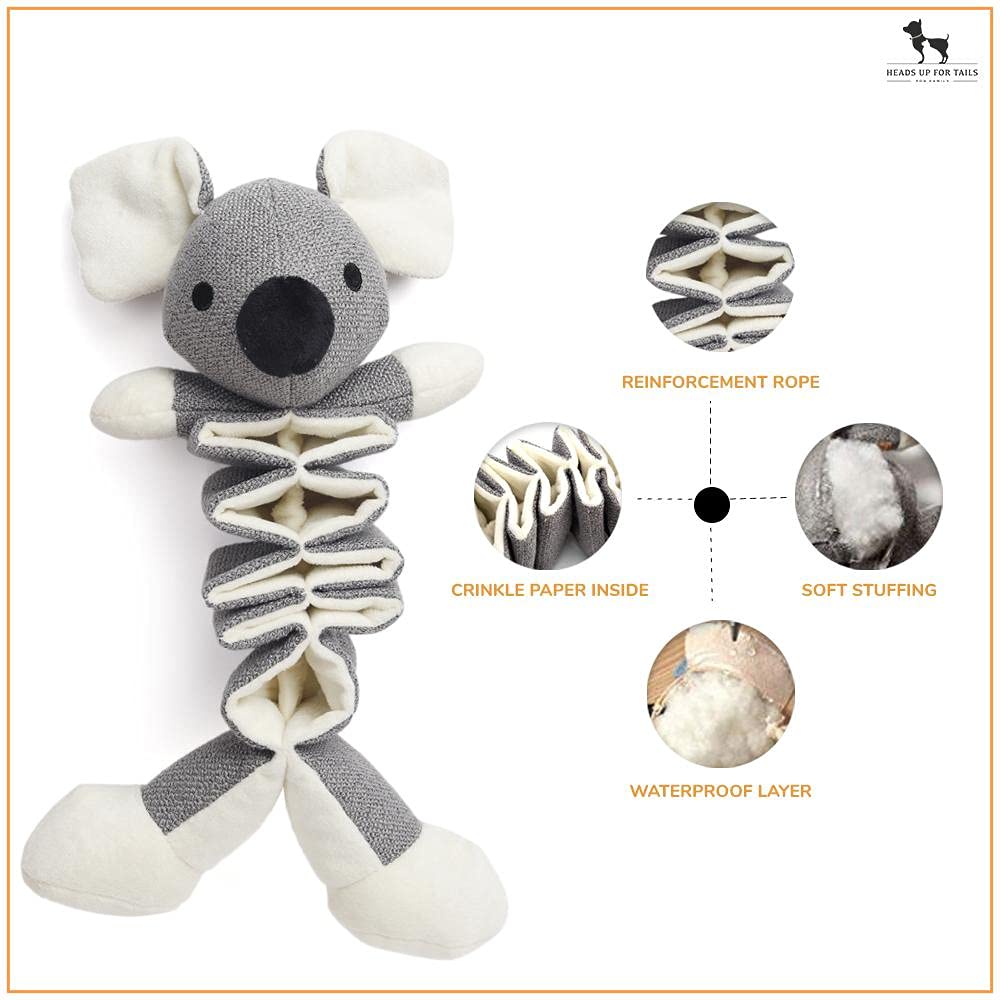 HUFT Play Everyday Dog Plush Toy - Crinkly Koala - Heads Up For Tails