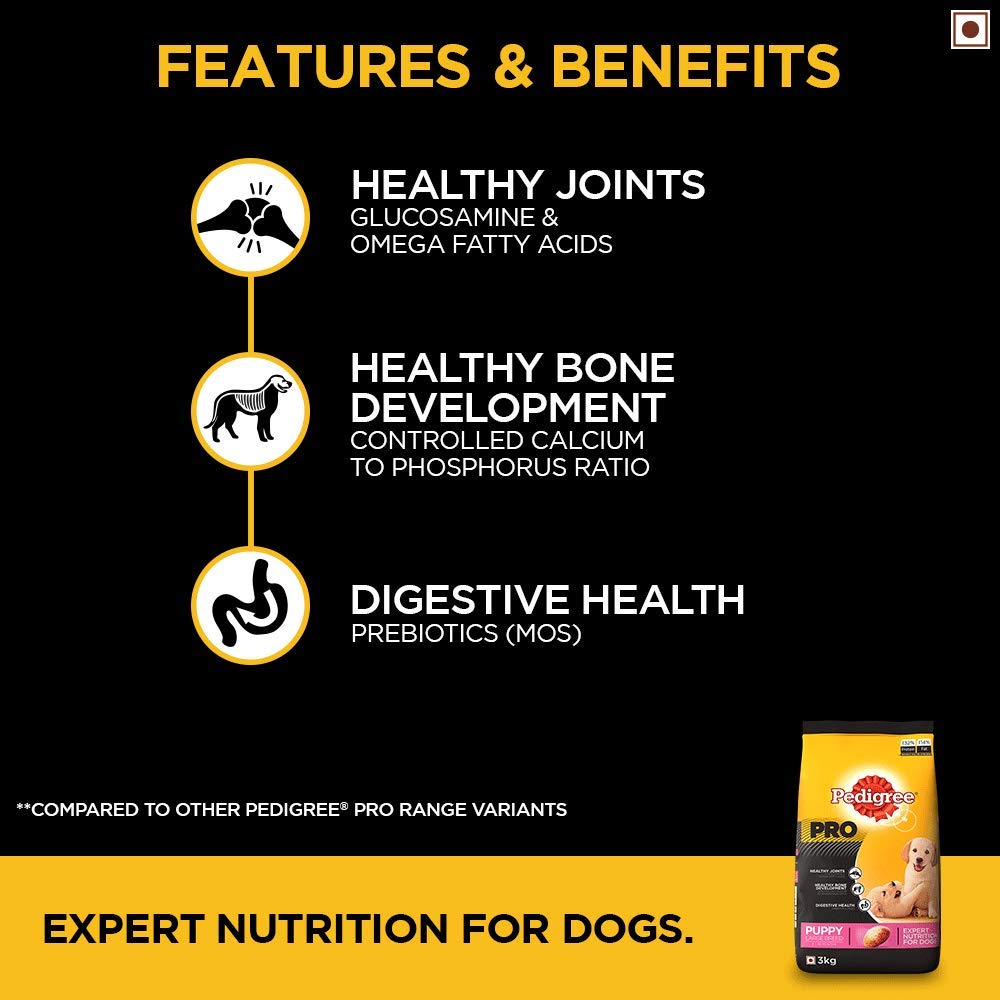 Pedigree PRO Expert Nutrition Large Breed (3-18 Months) Dry Puppy Food - 20 kg - Heads Up For Tails