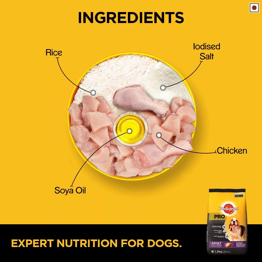 Pedigree PRO Expert Nutrition Adult Small Breed Dogs (9 Months Onwards) Dry Dog Food - 1.2 kg - Heads Up For Tails