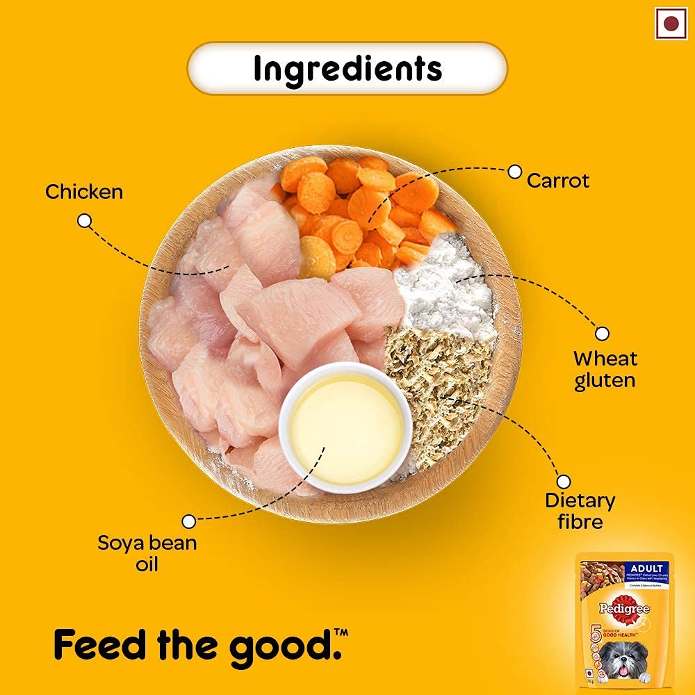 Pedigree Grilled Liver Chunks with Vegetables Gravy Adult Wet Dog Food - 70 g - Heads Up For Tails