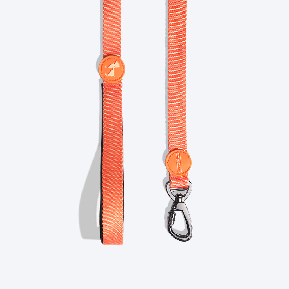 HUFT Classic Nylon Dog Leash - Orange (Can be Personalised) - 1.5 m - Heads Up For Tails