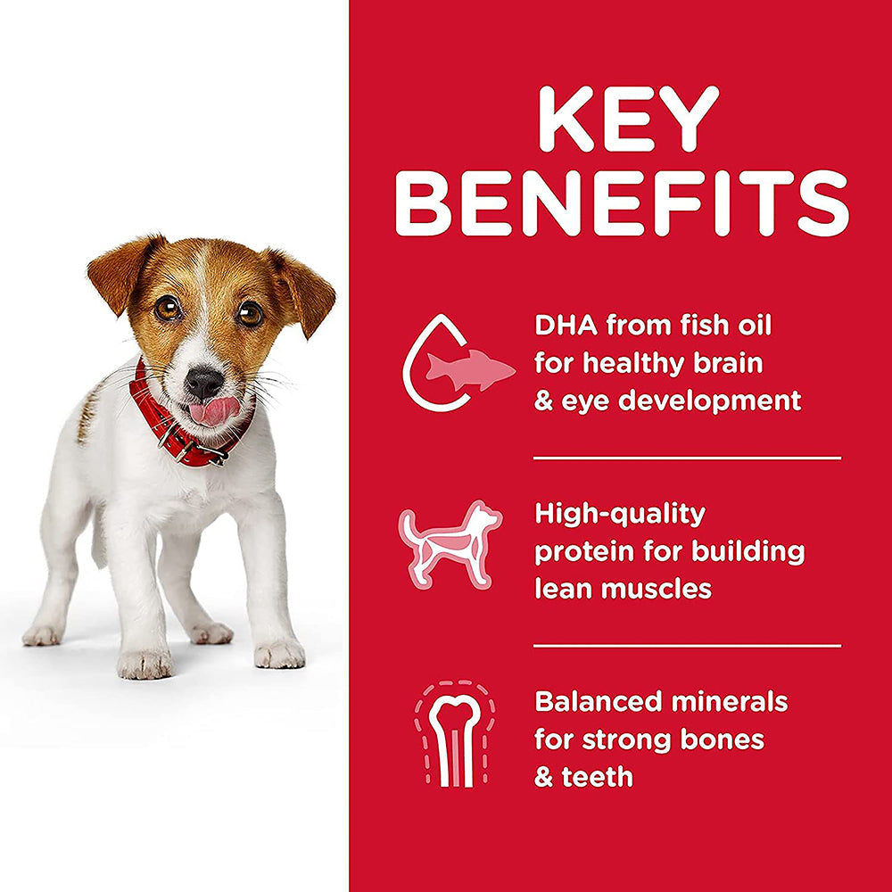 Hill's Science Diet Puppy Healthy Development, Small Bites Lamb Meal and Rice Dry Dog Food, 3 kg - Heads Up For Tails
