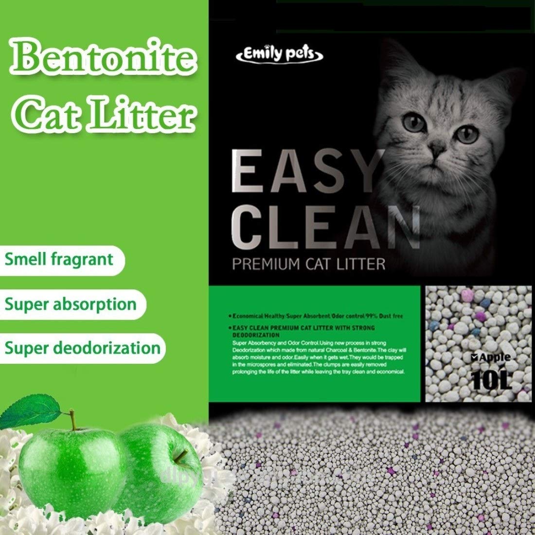 Emily Pets Fresh Scented Premium Bentonite Cat Litter Apple - 5 L - Heads Up For Tails